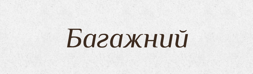 Багажний — Великий тлумачний словник сучасної української мови