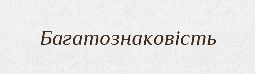 Багатознаковість — Великий тлумачний словник сучасної української мови