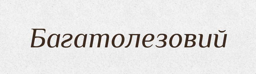 Багатолезовий — Великий тлумачний словник сучасної української мови