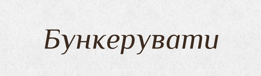 Бункерувати — Великий тлумачний словник сучасної української мови