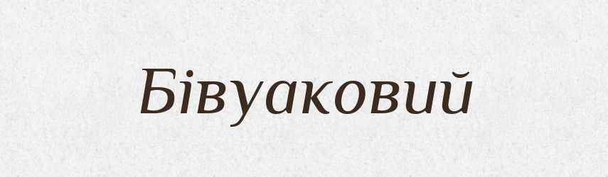 Бівуаковий — Великий тлумачний словник сучасної української мови