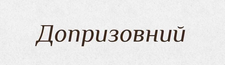 Допризовний — Великий тлумачний словник сучасної української мови