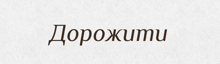 Дорожити — Великий тлумачний словник сучасної української мови