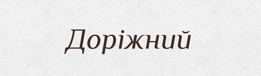Доріжний — Великий тлумачний словник сучасної української мови