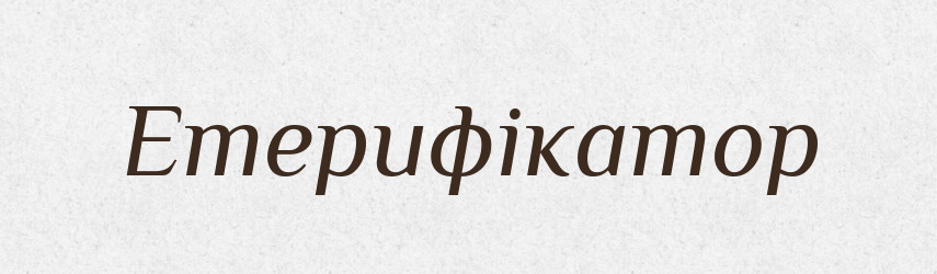 Етерифікатор — Великий тлумачний словник сучасної української мови