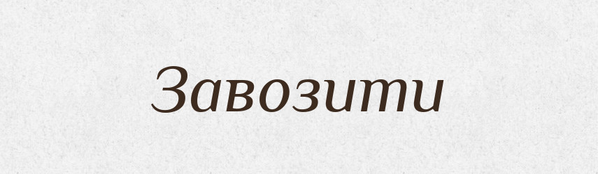 Завозити — Великий тлумачний словник сучасної української мови