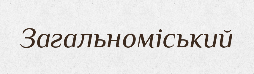 Загальноміський — Великий тлумачний словник сучасної української мови