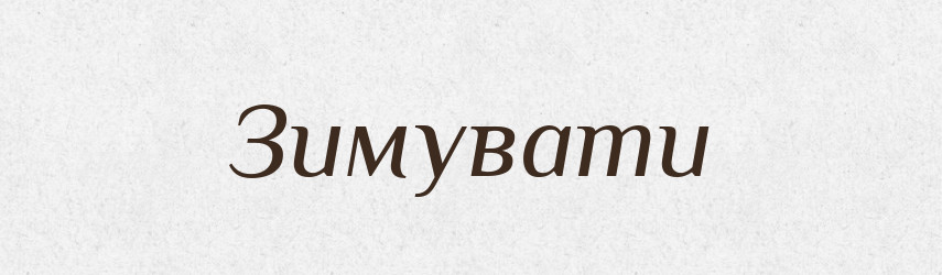 Зимувати — Великий тлумачний словник сучасної української мови