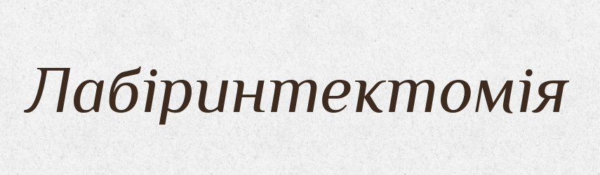 Лабіринтектомія — Великий тлумачний словник сучасної української мови