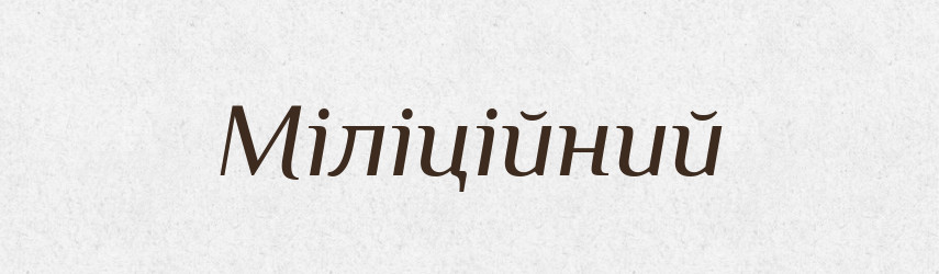 Міліційний — Великий тлумачний словник сучасної української мови