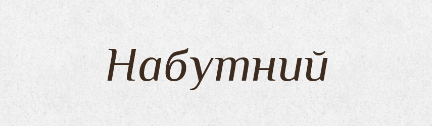 Набутний — Великий тлумачний словник сучасної української мови