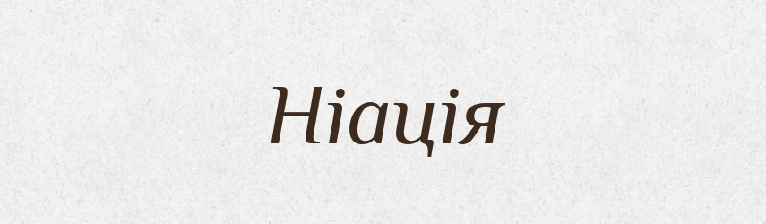 Ніація — Великий тлумачний словник сучасної української мови