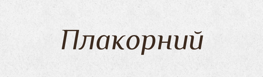 Плакорний — Великий тлумачний словник сучасної української мови