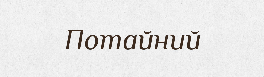 Потайний — Великий тлумачний словник сучасної української мови