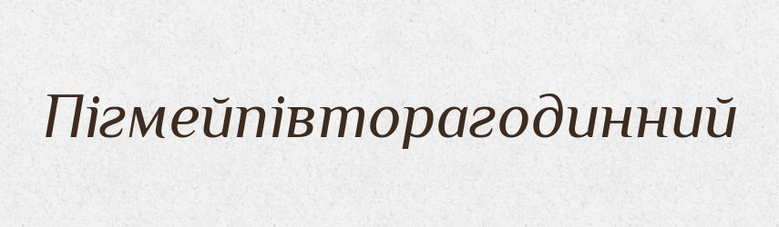 Пігмейпівторагодинний — Великий тлумачний словник сучасної української мови