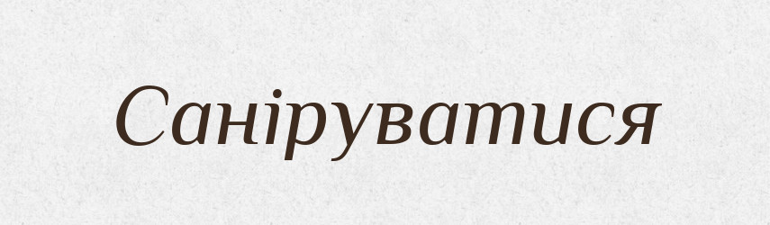 Саніруватися — Великий тлумачний словник сучасної української мови