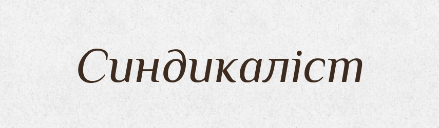 Синдикаліст — Великий тлумачний словник сучасної української мови