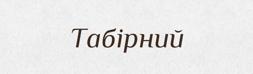 Табірний — Великий тлумачний словник сучасної української мови