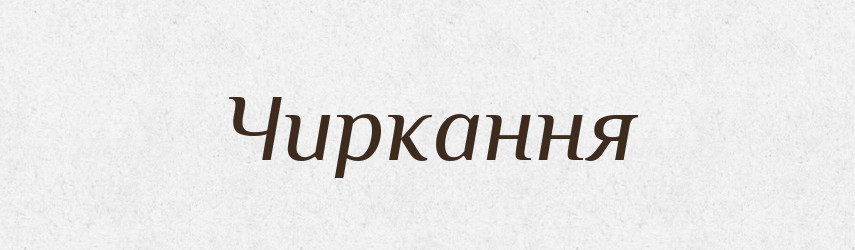 Чиркання — Великий тлумачний словник сучасної української мови