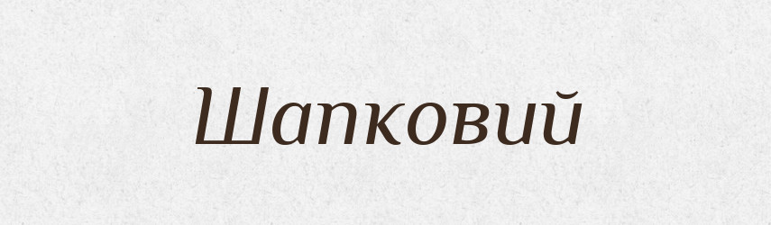 Шапковий — Великий тлумачний словник сучасної української мови