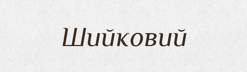 Шийковий — Великий тлумачний словник сучасної української мови